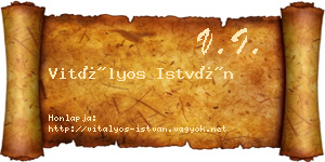 Vitályos István névjegykártya